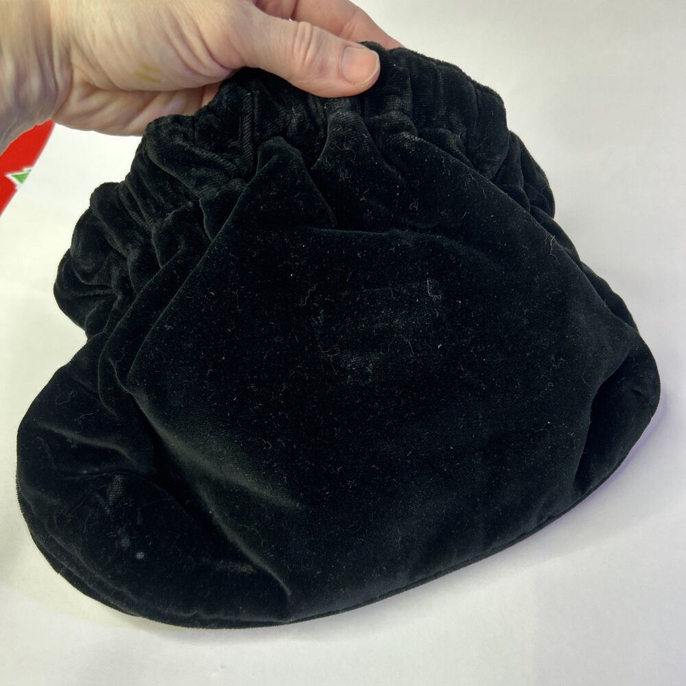 Vintage Black Velvet Clutch Handbag. By Tibor Handbags Whimsigoth Goth - Picture 4 of 8